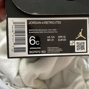 Jordan 4 Retro (toddler shoes)